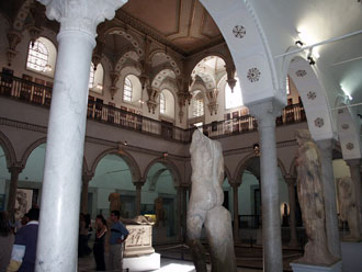 The Carthage Room displays a fine collection of sculptures from Carthage, in addition to a large well-preserved floor mosaic. 