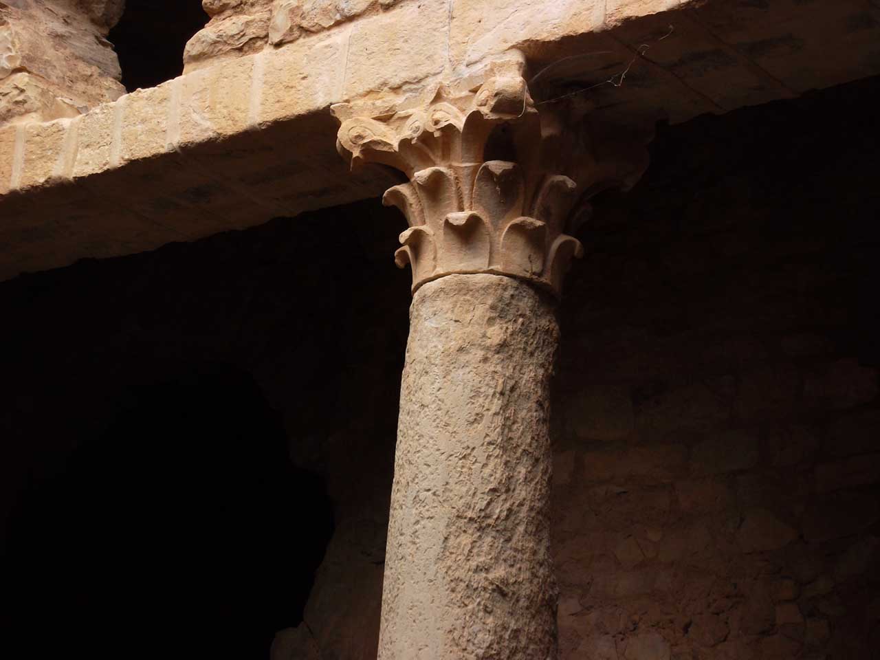 Stone column, underground Bulla Regia villa